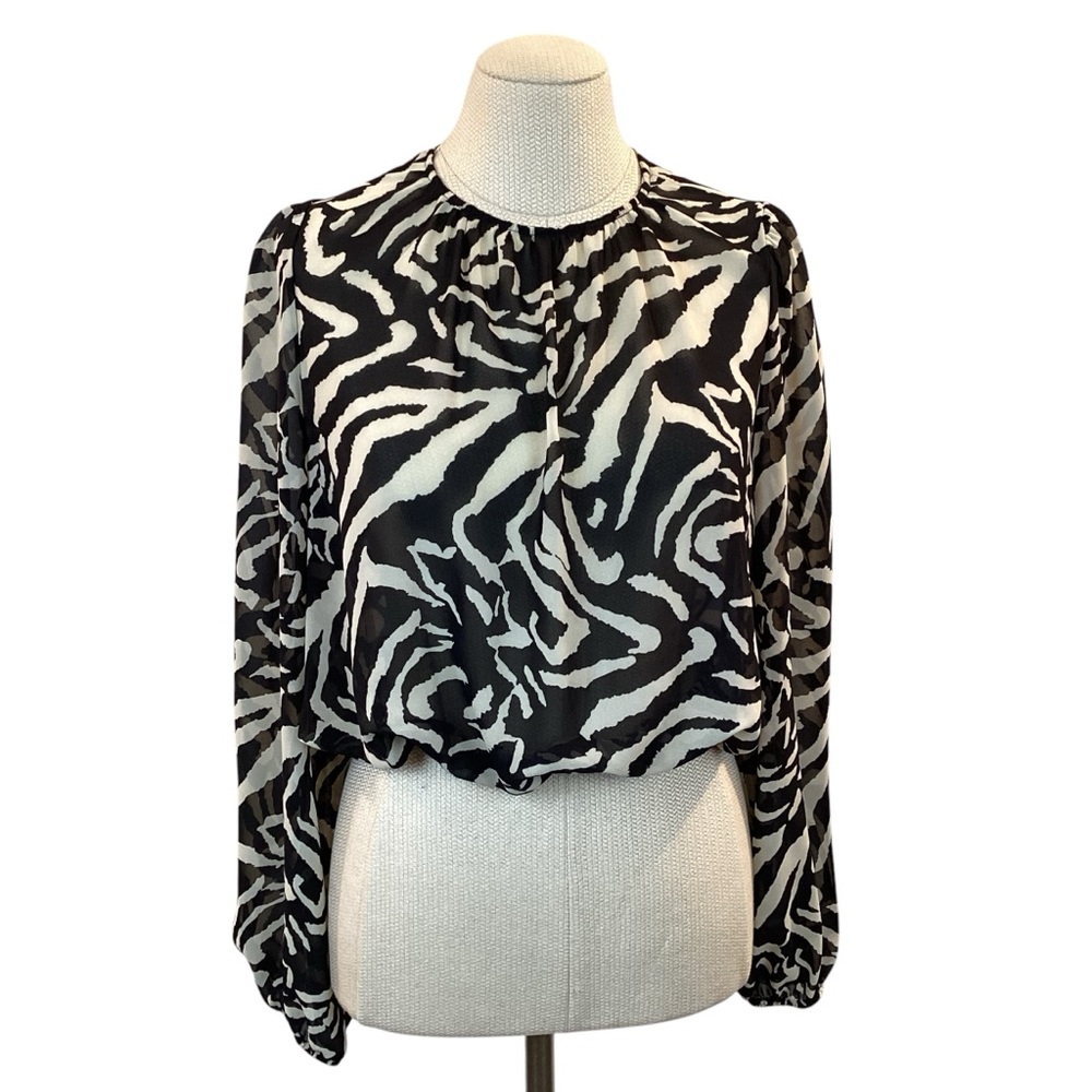 One Teaspoon Sheer Zebra Print Blouse